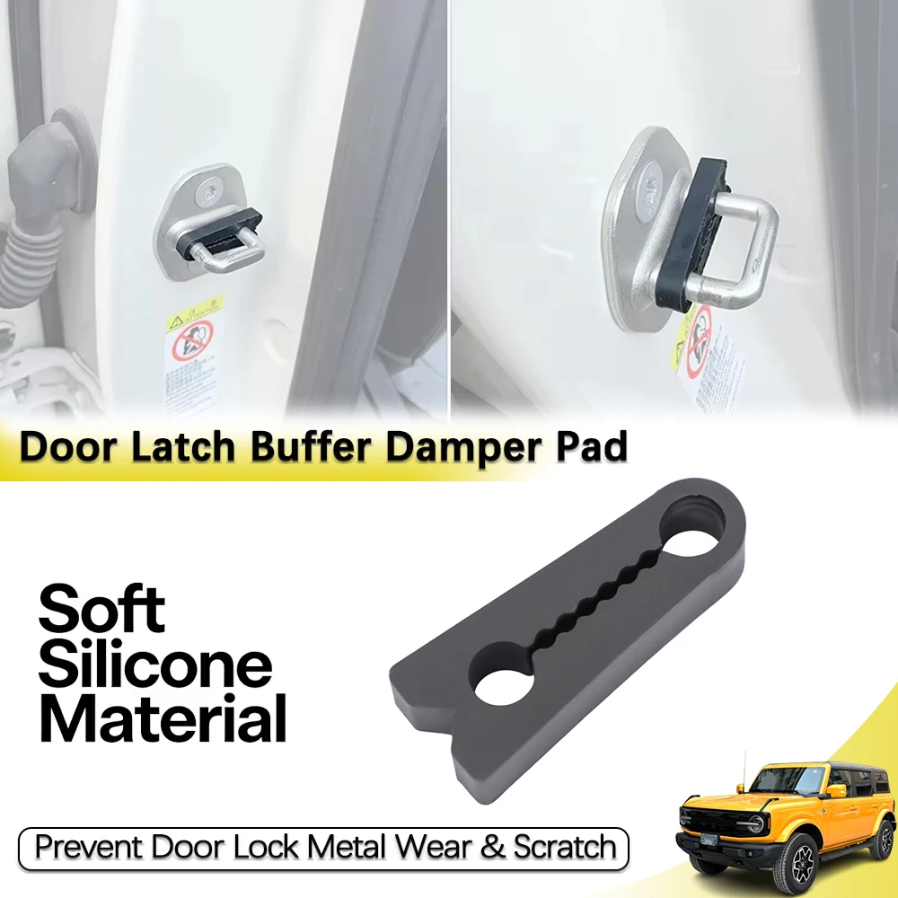 Door Cushion Shock Absorber Pad Reduce Noise Silicone Rubber for Ford Mustang Bronco Sport F150 Latch Protector Accessories