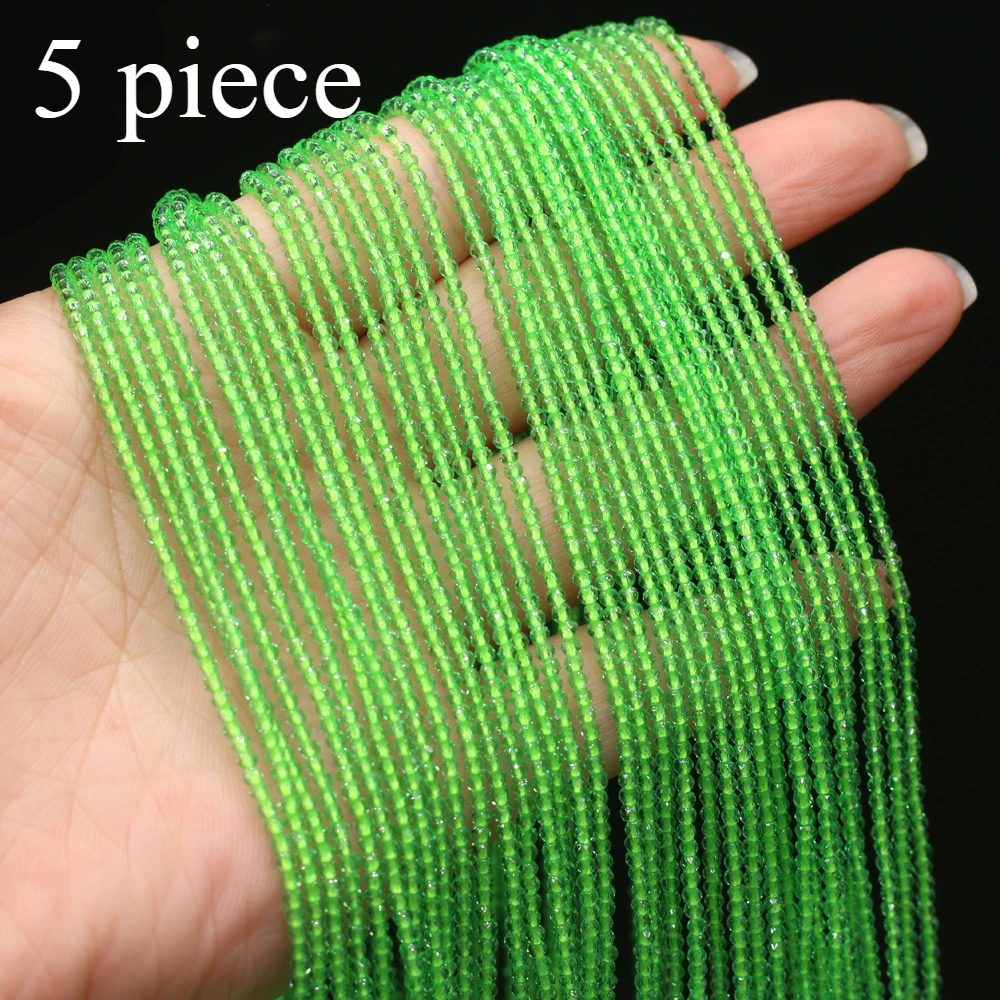 5 Piece 2mm Light Green Natural Stone Semi-precious Spinel Loose Bead for Jewelry Making DIY Women Bracelet Necklace Accessories