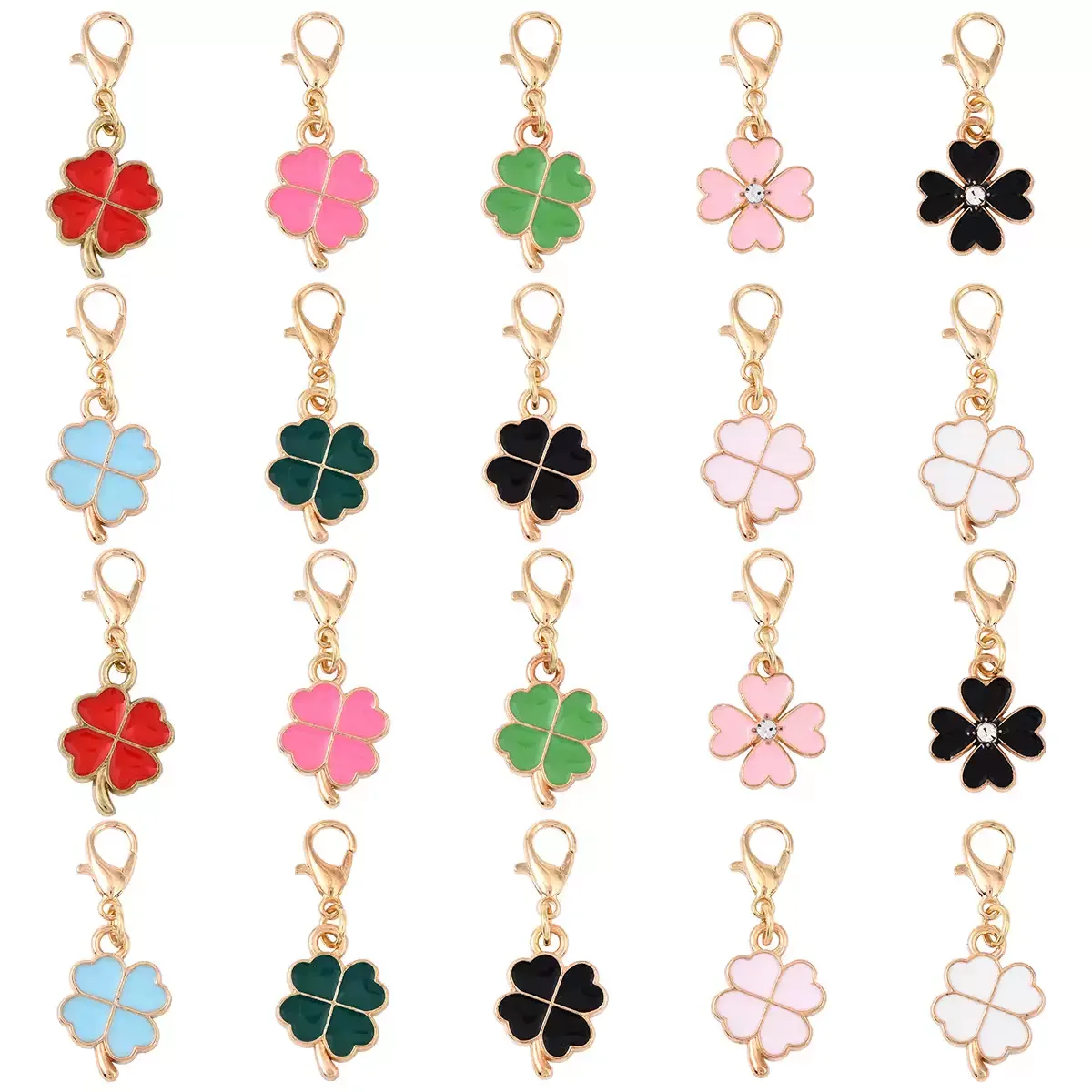 40pcs-multicolor-four-leaf-clover-alloy-charms-handmade-diy-jewelry-making-pendant-ornaments
