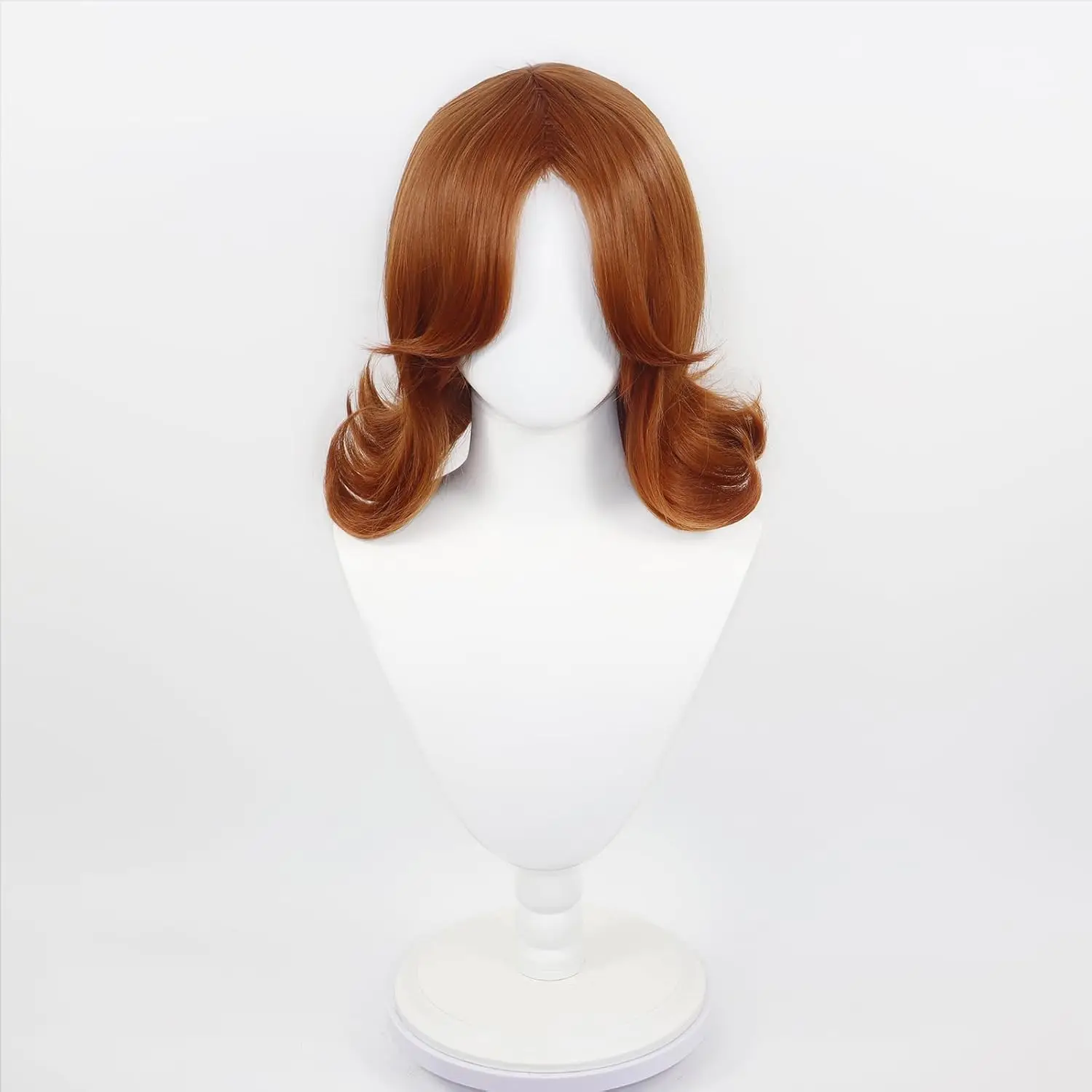 Perruque Courte Super Princesse Daisy Marron Rouge Style Années 60-70 Rétro Anime Cosplay pour Femme, Idéale pour Fête d'Halloween