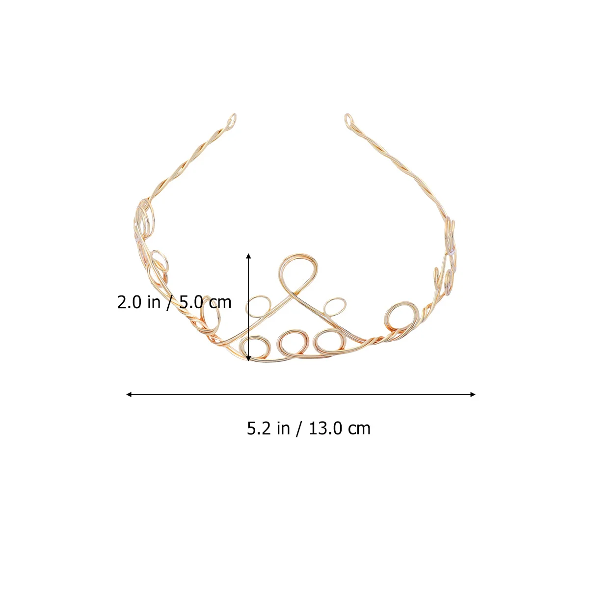 أنيقة الذهبي تاج الزفاف الزفاف إكسسوارات الشعر بسيطة تاج الدائرة نمط الزفاف تاج المرأة خوذة #3