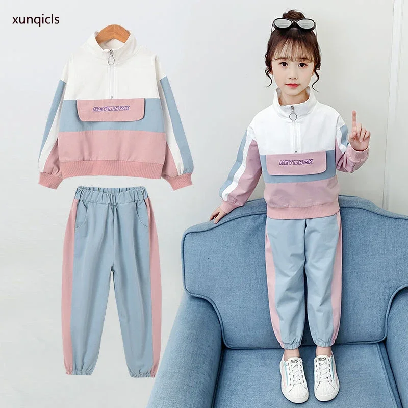 Girl Sports Suit Kids Coat +pants 2pcs Children Clothing Outfit Sets for Girls Spring Autumn