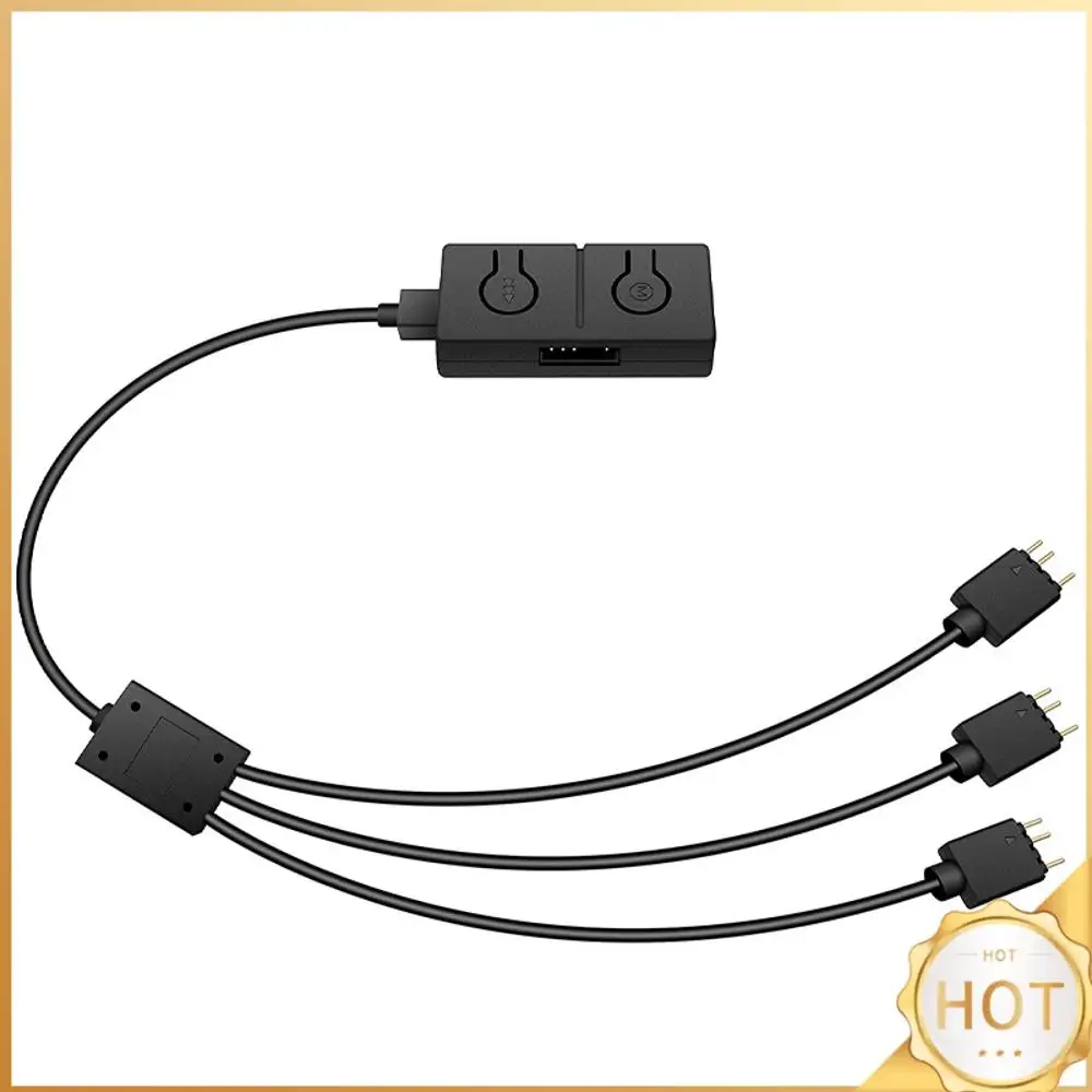 

Адаптер 5V/3pin ADD-RGB на 12V/4PIN с 3-канальным разветвителем, конвертер 5V ARGB в 12V RGB, синхронизация с материнской платой