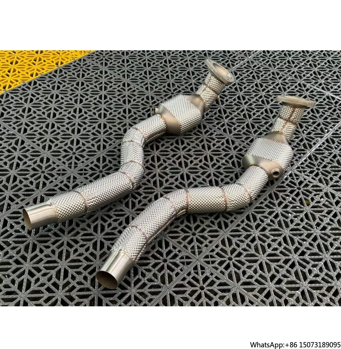 CGW High Performance Exhaust System Catted Downpipe With Heat Shield for GT 4.7