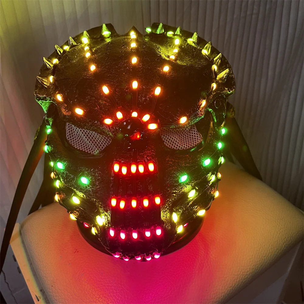 New Design RGB Led Sniper iron warrior Mask, Bar DJ Led Robot Halloween Costumes Masks, Stage Dance Performance Lighting Props