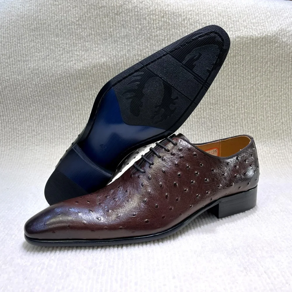 

Men's Genuine Leather Brogue Oxfords Lace-Up Autumn Winter Dress Shoes Formal Business Office Shoes with Buckle for Wedding