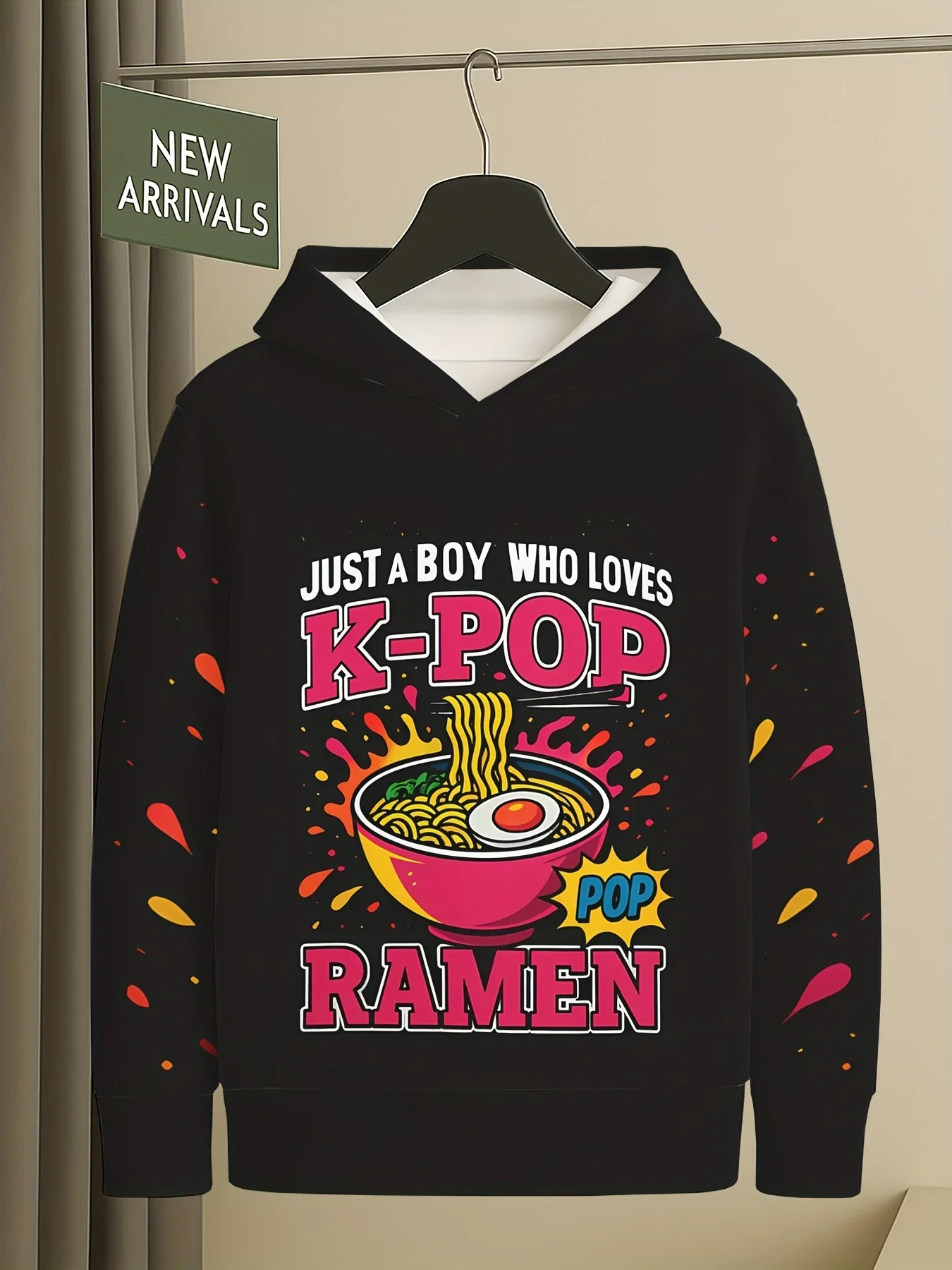 

Boys' Hooded Sweatshirt Ramen 3d Printed Long-sleeved Hooded Sweatshirt for Both Men and Women in Autumn and Winter