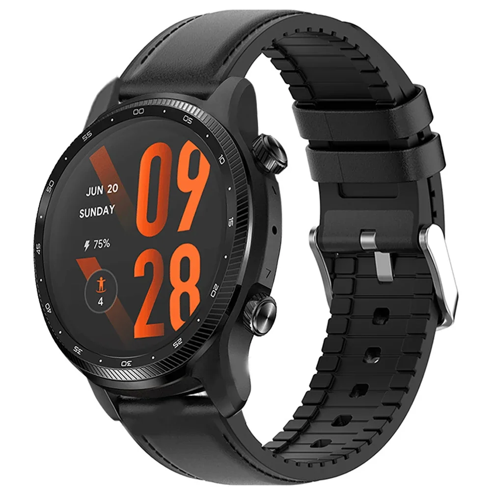 

Ремешок кожаный силиконовый для смарт-часов TicWatch Pro 3 Ultra GPS, быстросъемный спортивный браслет для TicWatch Pro S 2021 Correa