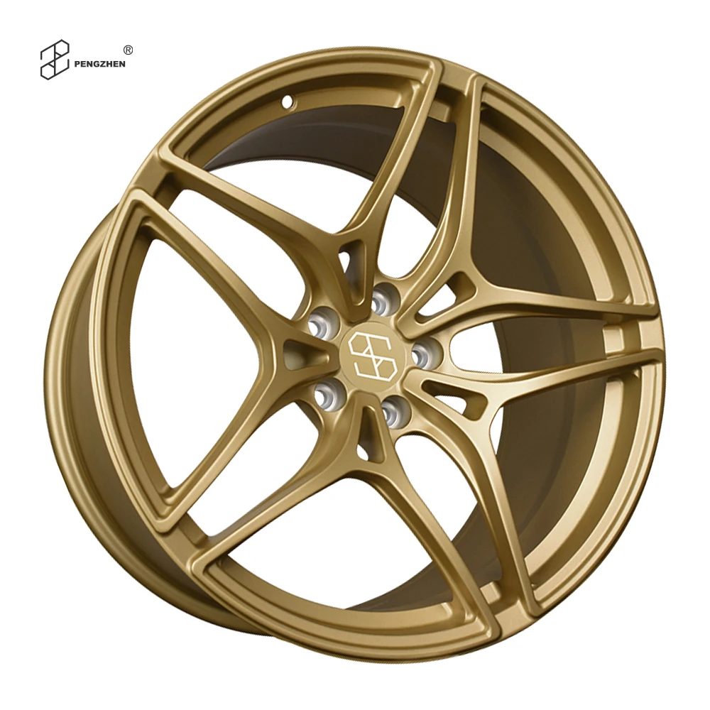 For   Monoblock Powder Coating Golden Five Spoke 18 22 Inch Forged Alloy Wheels Rims for McLaren 600LT 765LT 720S F1