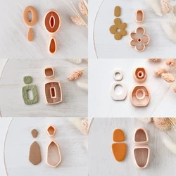 2Pcs/Set Simple Shape Polymer Clay Earring Cutter Dangle Clay Cutting Molds Abstract Shape Clay Cutters DIY Hand Tools