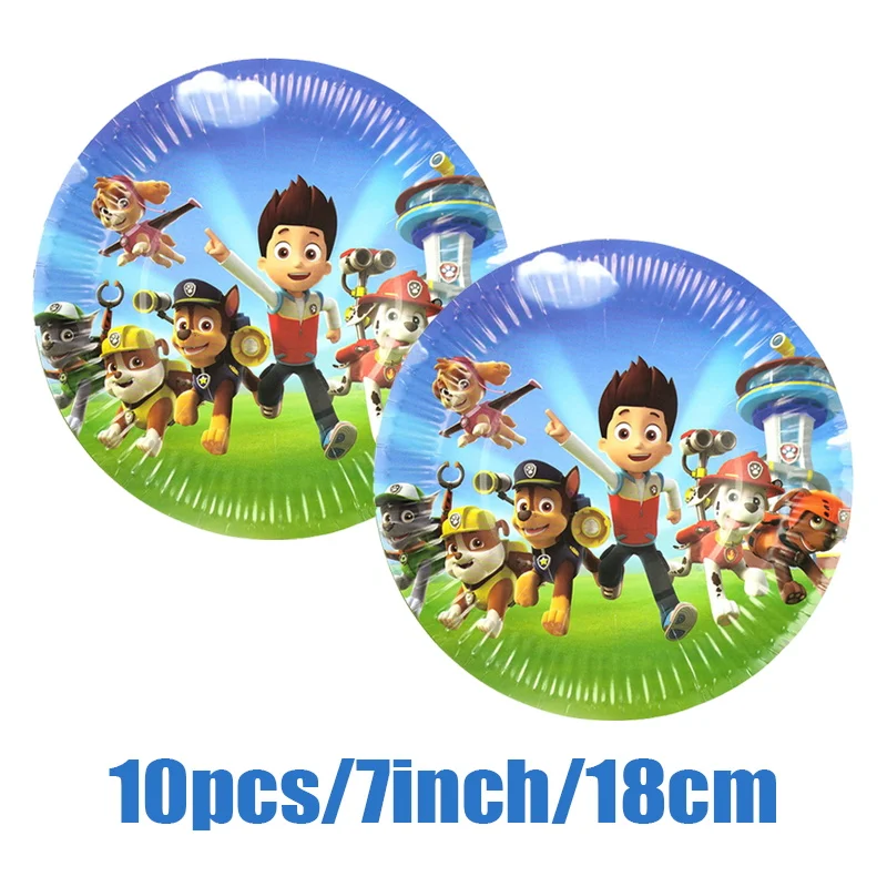 Neue Paw Patrol Geburtstagsparty-Dekorationen: Pappteller, Becher, Servietten, Tischdecke, Tischgeschirr, Paw Patrol Happy Birthday Party-Zubehör – Detail 5