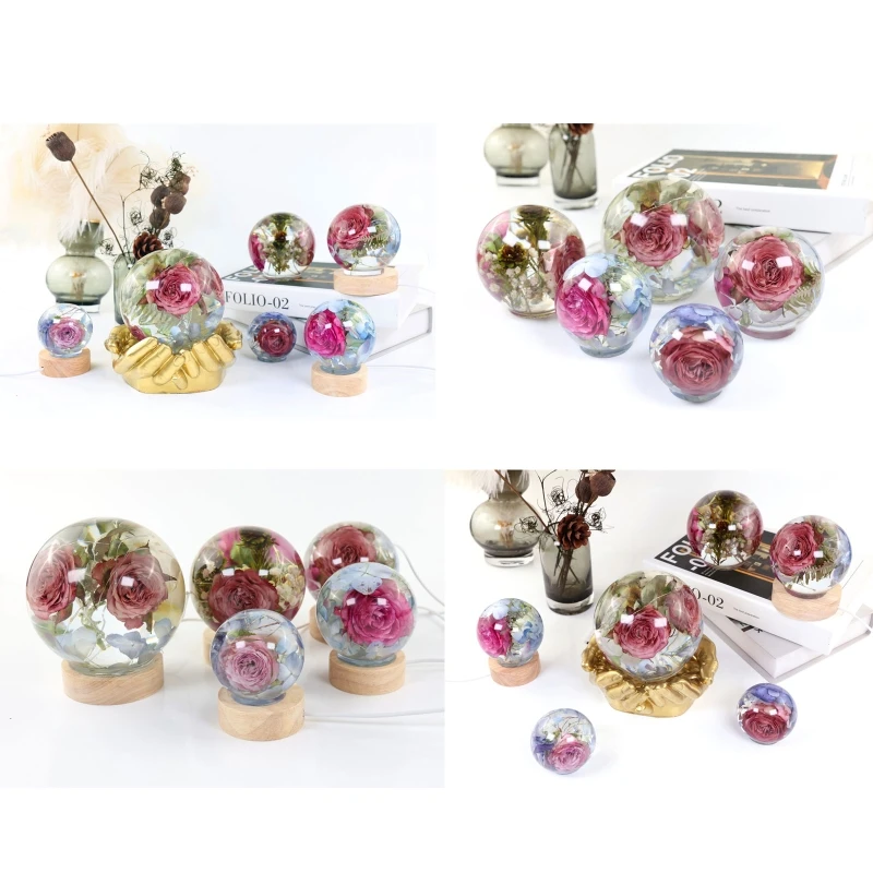Silicone Crystal Ball Mold Round Ball Mould DIY Crafts Ornaments Decor for Epoxy Resin Jewelry Making Tools Soap Candle Making