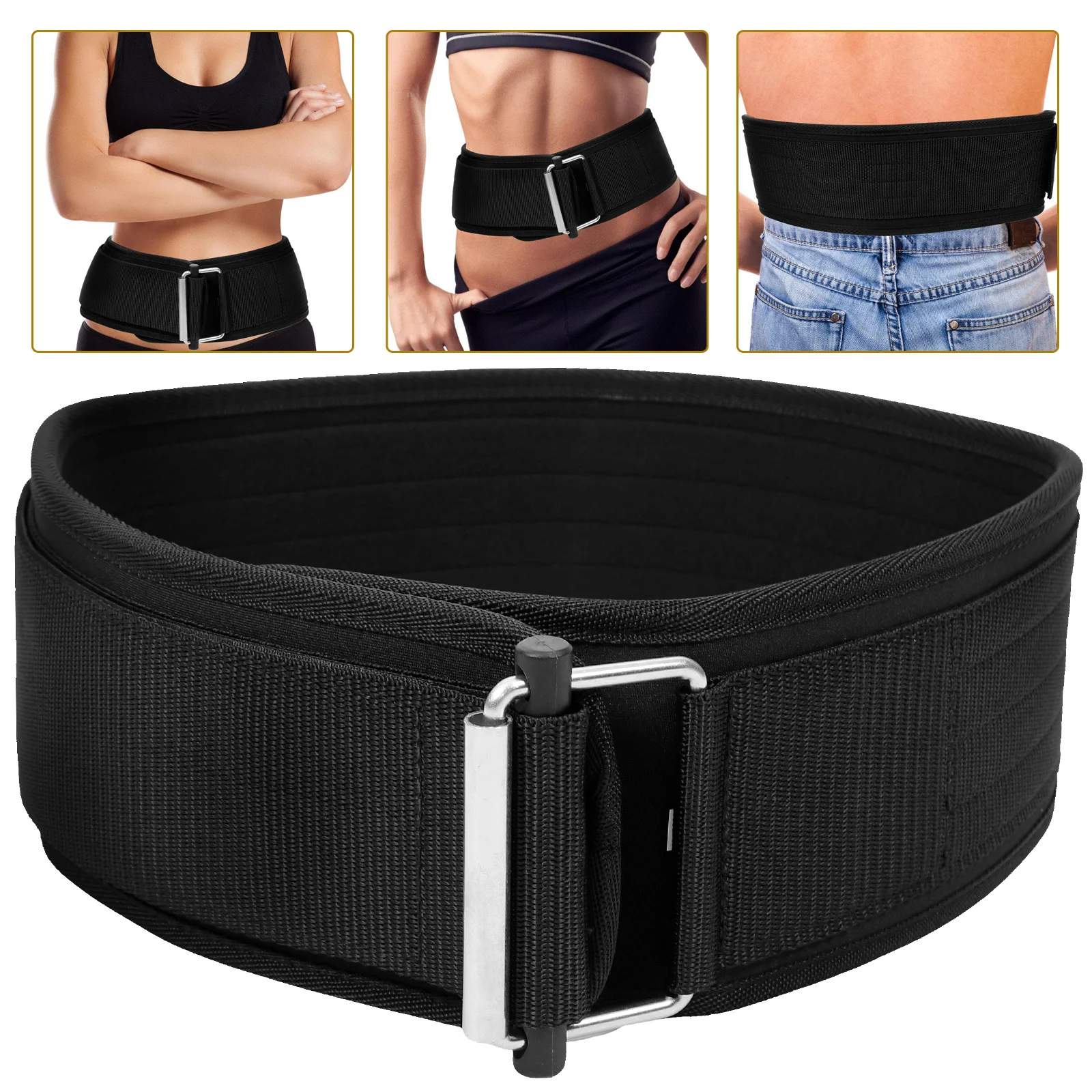 

Breathable Weight Lifting Belt With Self-Locking Buckle Adjustable Waist Support Belt For Fitness Gym Bodybuilding