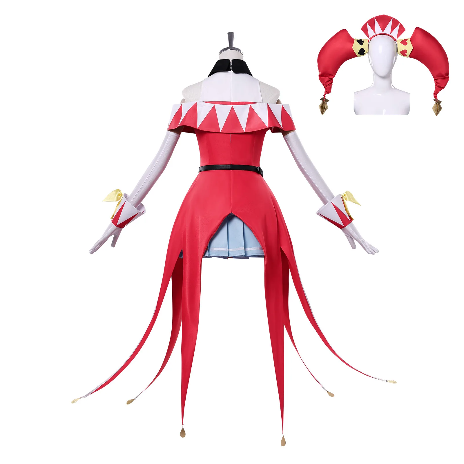 Halloween Cosplay Luce Rubis The Exiled Heavy Knight Costume Red White Blue Jester Uniform Full Set Halloween Party Carnival Com view 3