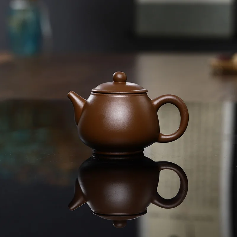 130CC Small Capacity Kung Fu Zisha Teapot Machine Made Hand Play Tea Pot Ball Hole Filter Chinese Pu \'er Flower Black Kettle