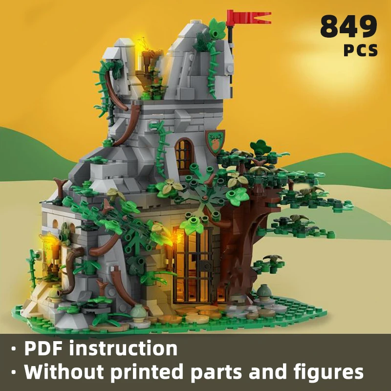 medieval forest outpost brick medieval forest outpost blocks ruined castle architecture moc military castle watch tower kid gift