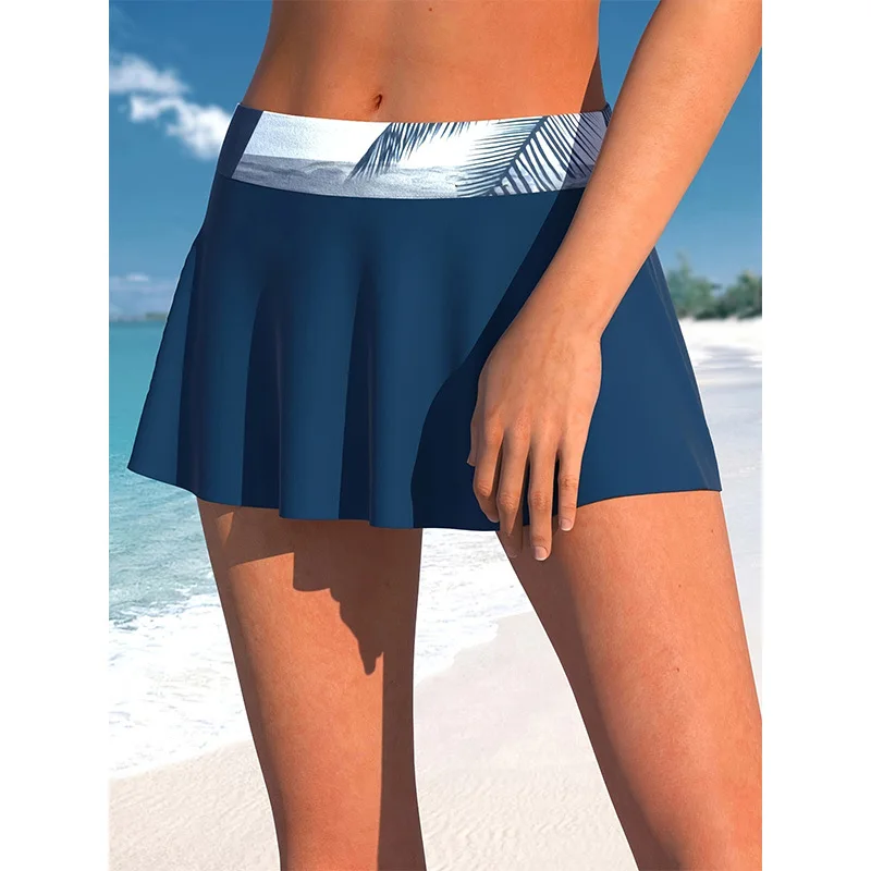 Zweiteiliges Bikini-Set mit tropischem Blattmuster, 2025, konservativer Tankini mit hoher Taille für Damen, sexy Push-Up-Badeanzug, Vintage-Bademode