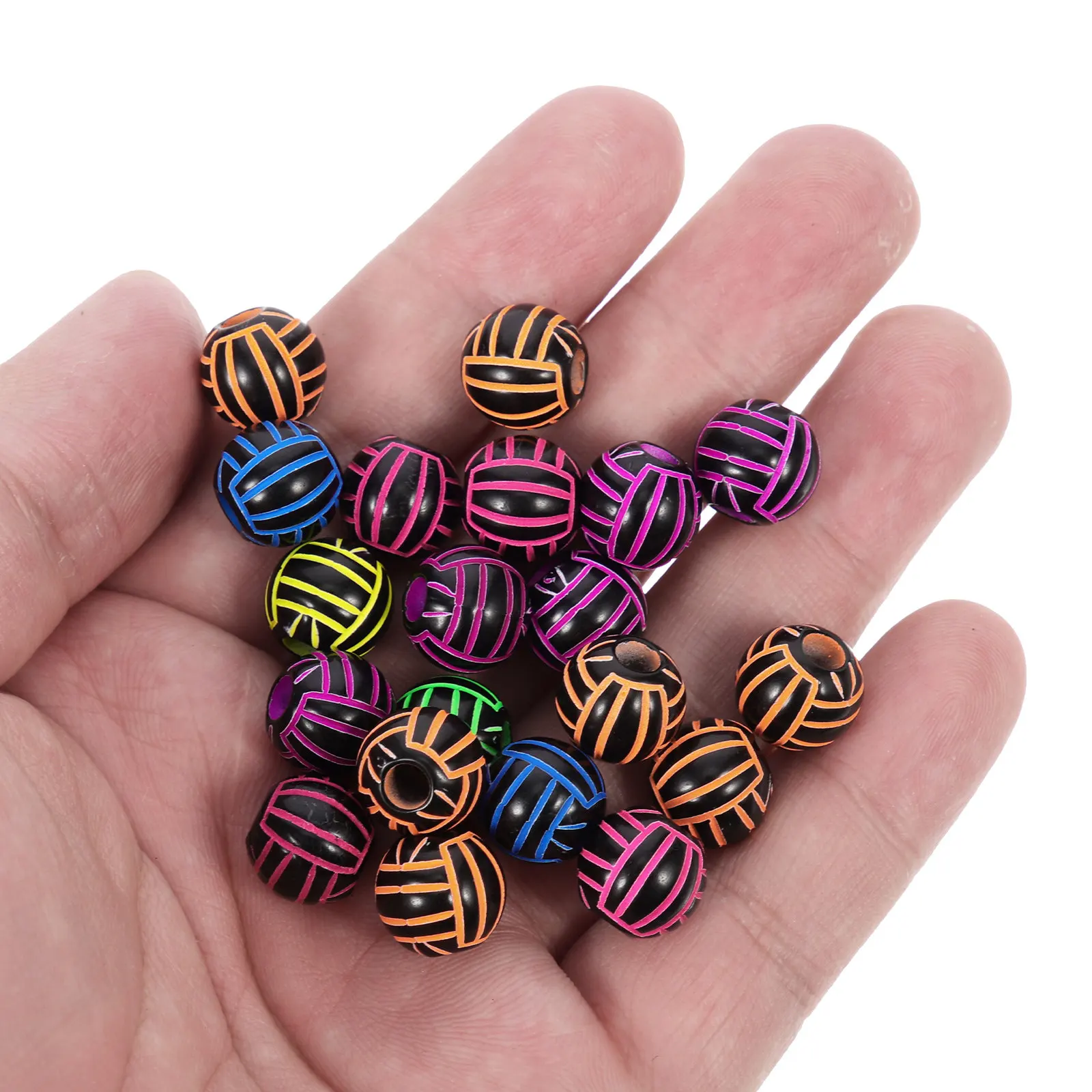 

100 Pcs Bracelet DIY Crafts Sports Beads Making Volleyball Acrylic Jewelry Accessories