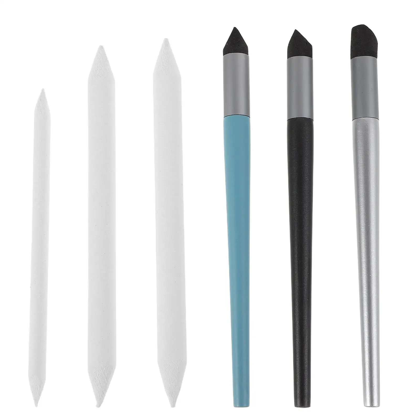 6 Pcs Oil Pastel Rub Pen Blending Sponge Soft Head Brush Drawing Tool Student Supplies Oil Painting Stick Supplies Art Tool