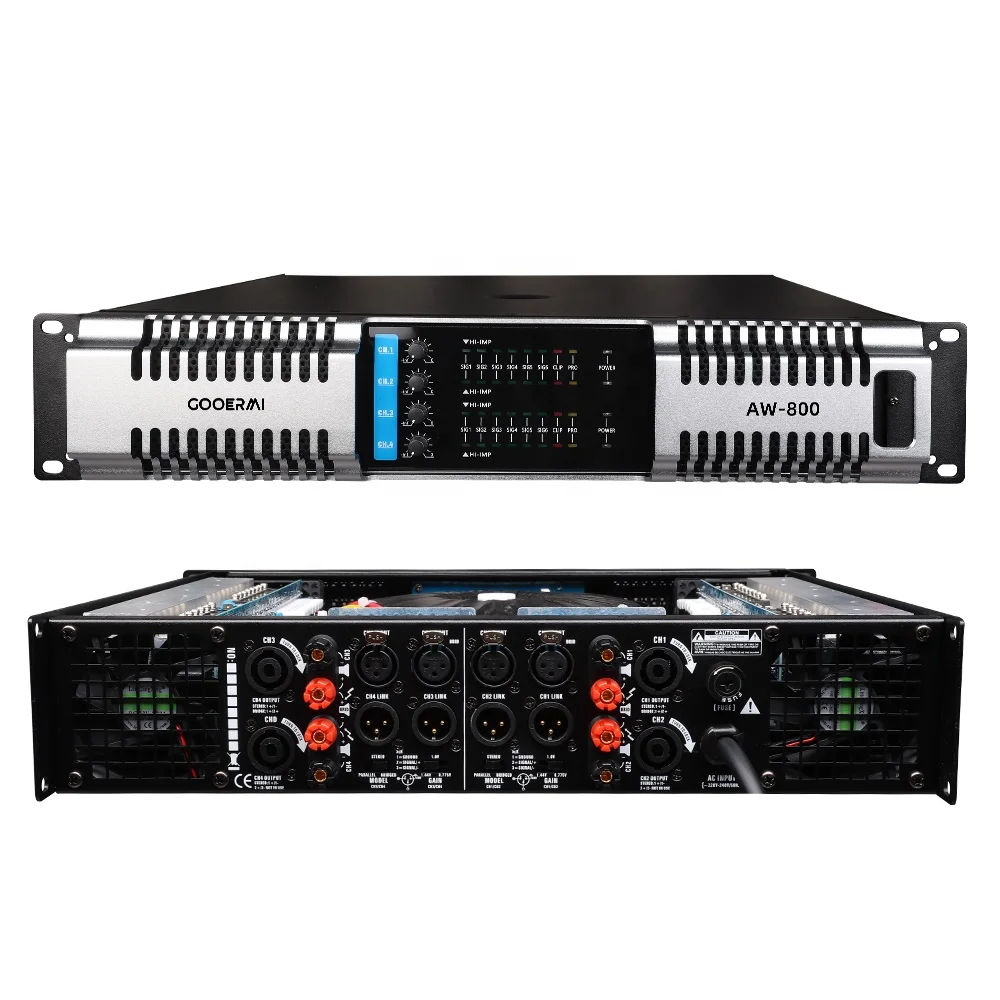 

MIA-AW800 PA System 4 Channels Audio Amplifier 800W 8-ohm 1600W 4-ohm 2400W 2-ohm Power Amplifier for Stage Performance