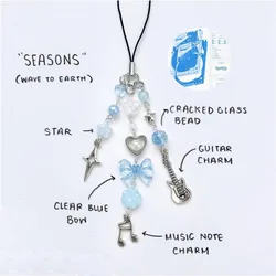 seasons wave to earth inspired phone charm handmade keychain guitar