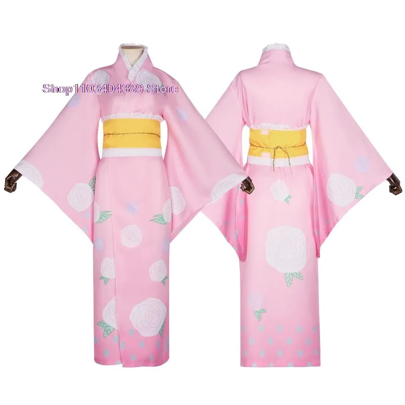 Ai Hoshino Cosplay Anime Oshi No Ko Cosplay Costume Pink Printed Kimono Suit for Girl Woman Cosplay Convention Daily Dresses