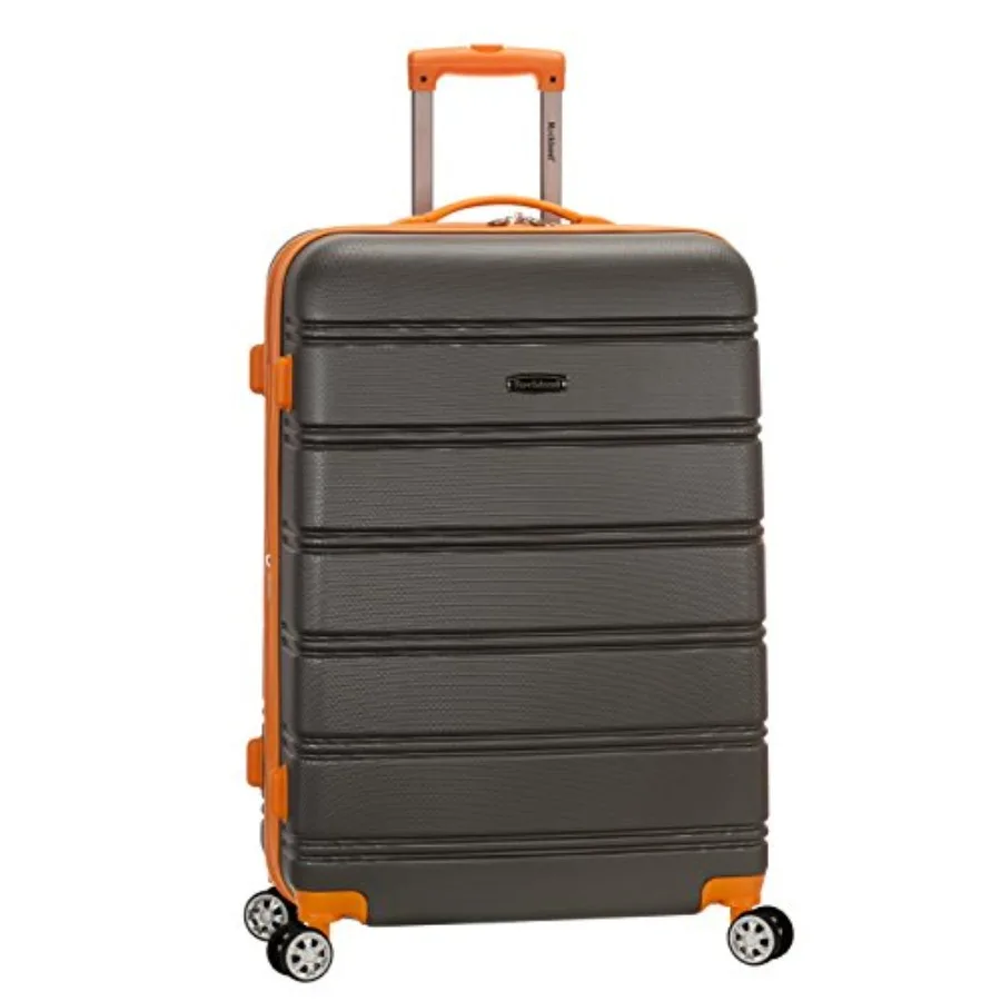 

Rockland Melbourne Hardside Expandable Spinner Wheel Luggage Charcoal 28-Inch Checked-Large Suitcase with Dual Handle Design Sm