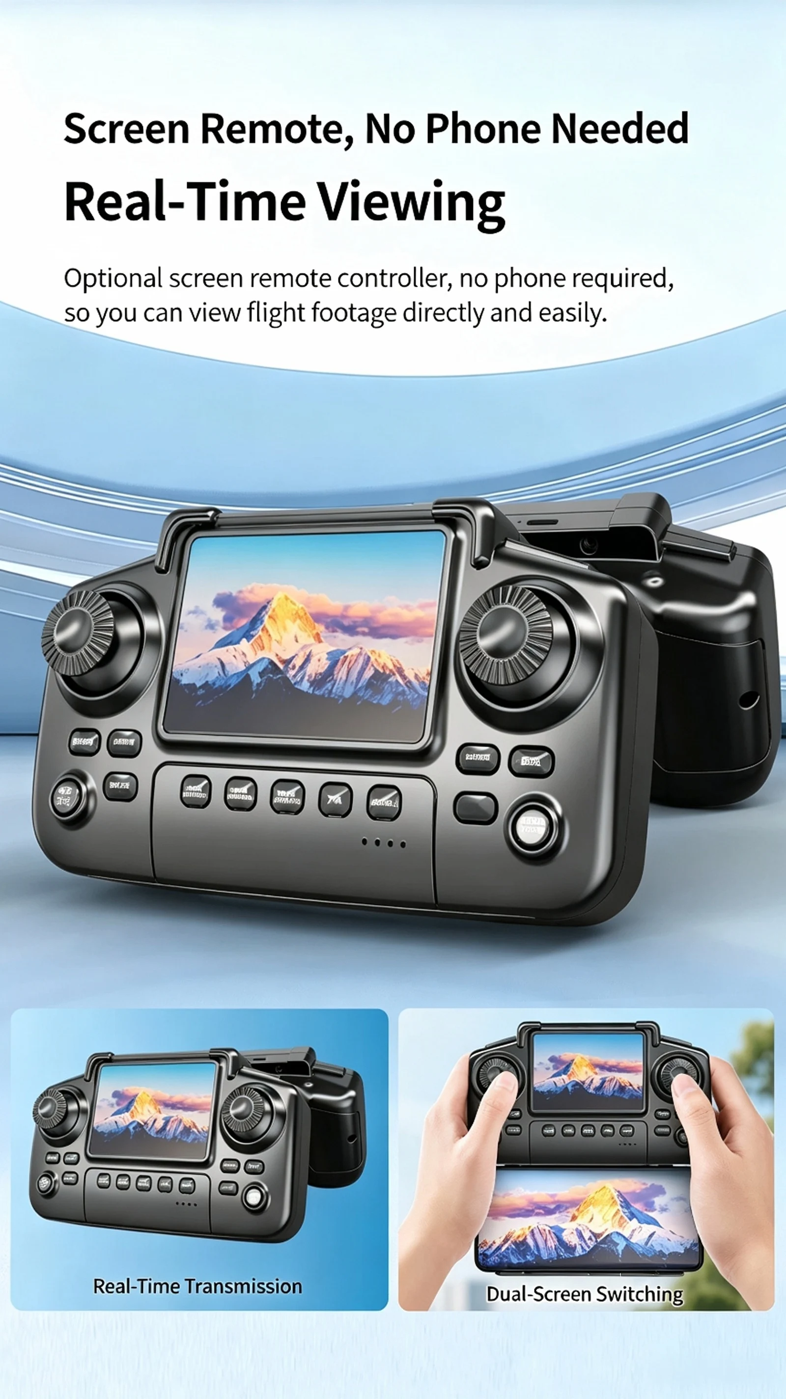 TONGLI Foldable Drone RC Quadcopter with 3.1‑Inch Large‑Screen Remote Control Single‑Camera Aerial Version One‑Key Takeoff Gesture Photo Headless Mode Long Battery Life Long‑Range Portable FPV Aircraft for Teen & Adult Beginners Ideal Photography Gift