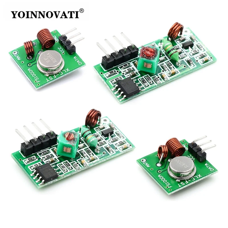 433Mhz RF Wireless Transmitter Module and Receiver Kit 5V DC 315MHZ Wireless Super Regenerative Module for Arduino DIY Kit