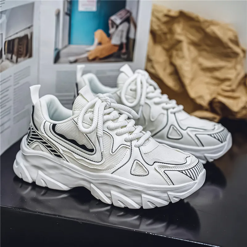 

Men Platform Sneakers Vintage Design Skateboard Casual Outdoor Tennis Running Sports Shoes Street Style Lace Up Sneakers 39-44