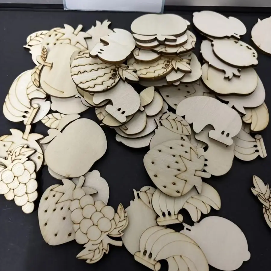 1/5/10/20/50/100pcs Wooden Pieces in Various Fruit Shapes, Party Photo Booth Props, Multifunctional Decorations for Parties and