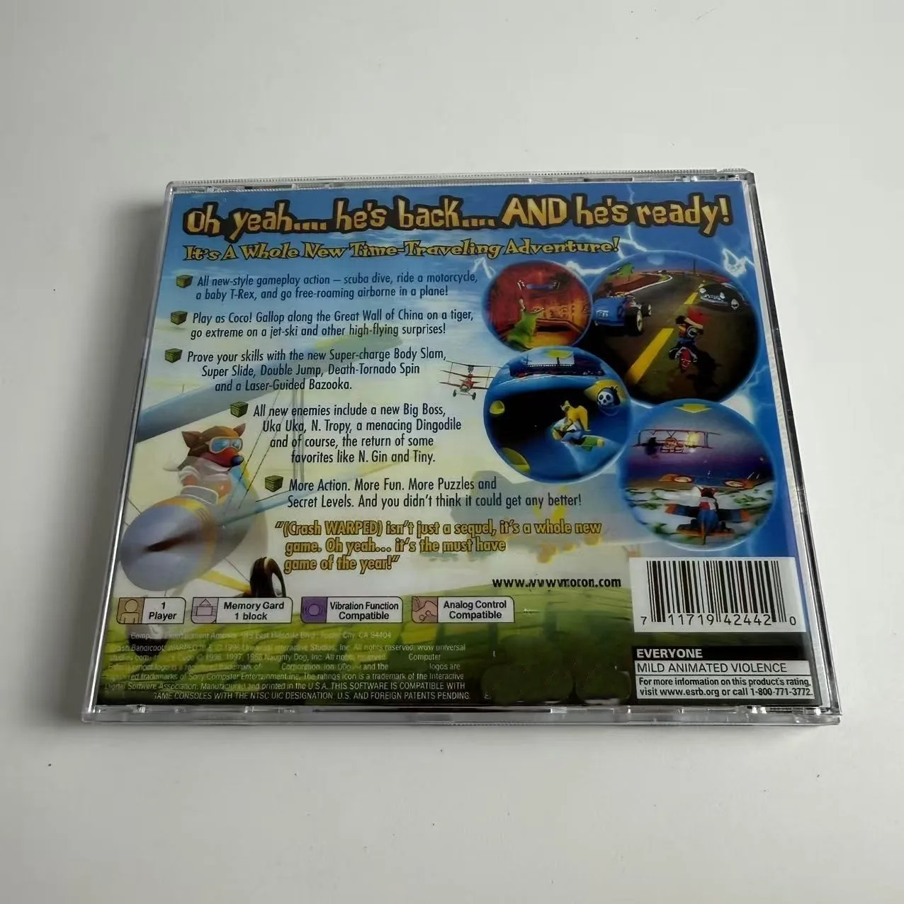 High-quality Reproduction Disc For PS1: Crash Bandicoot 3: Warped (US Vibration Version, No Manual)