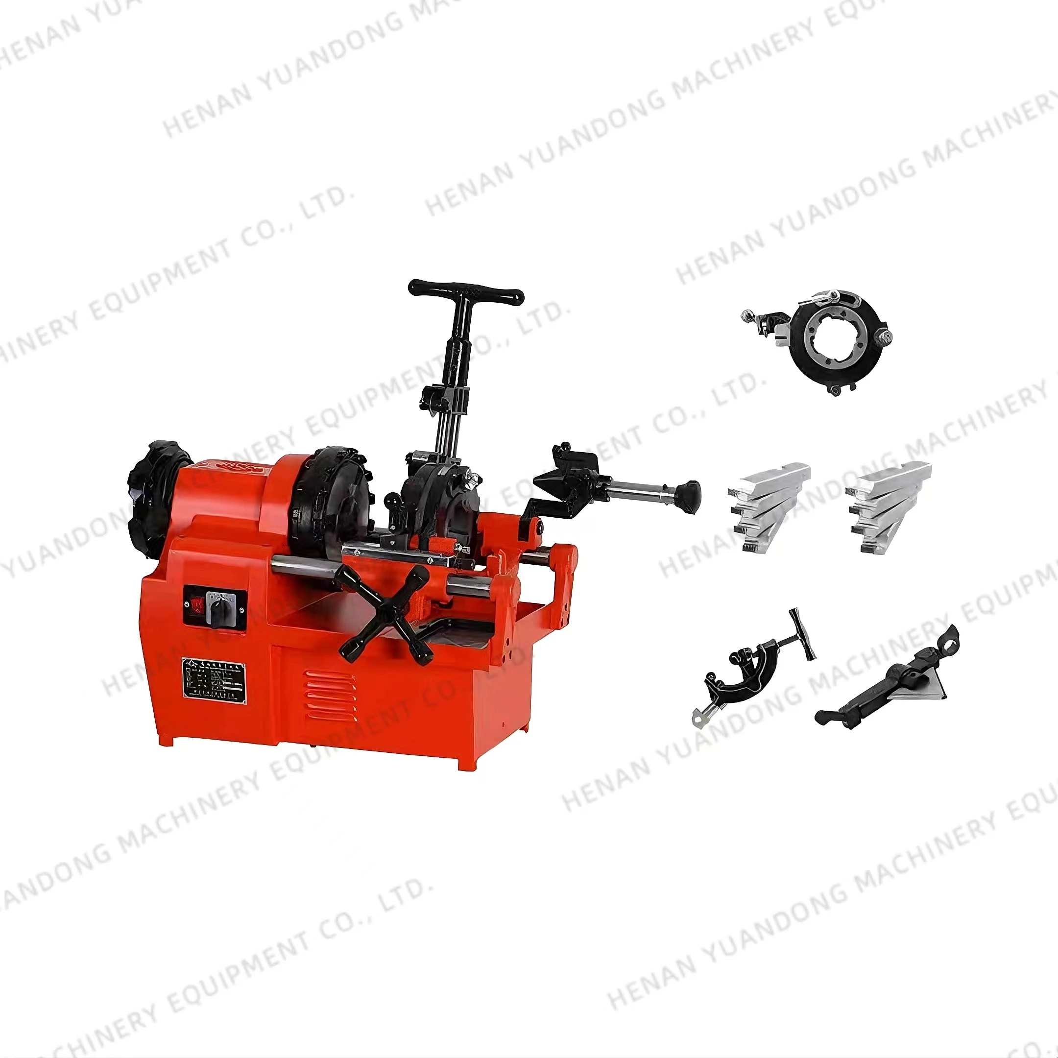 28/40 RPM Electric 220V Galvanized Pipe/Stainless Steel Pipe Thread Cutting Machine With 3 Pieces Bracket for Sale