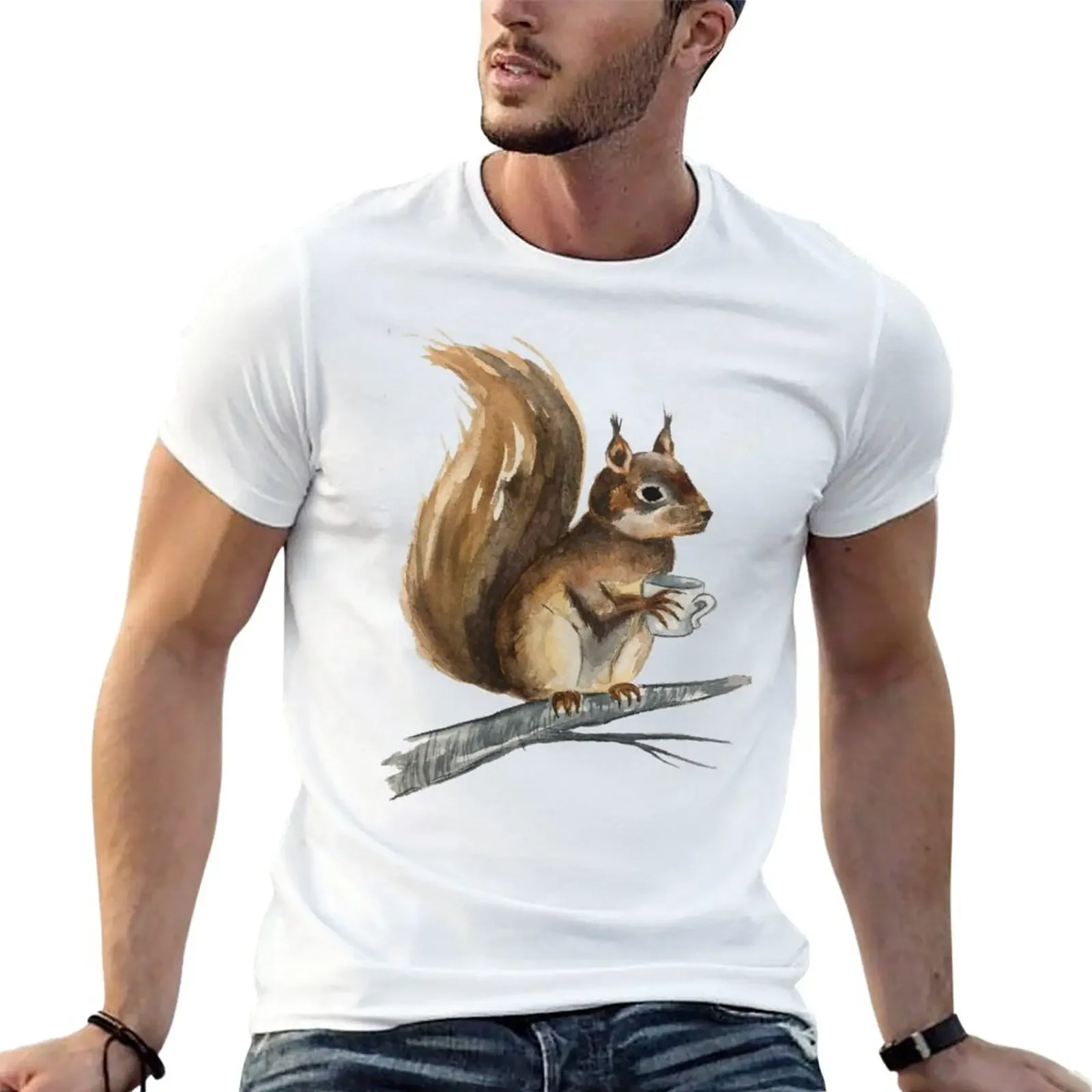 

Coffee squirrel T-Shirt anime plain men graphic t shirts