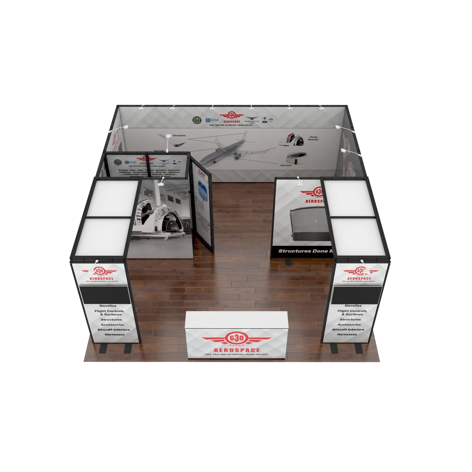 20x20 6x6 grande DIY venta al por mayor soporte de cabina de exposición de exhibición de comercio de aluminio Modular reutilizable personalizado