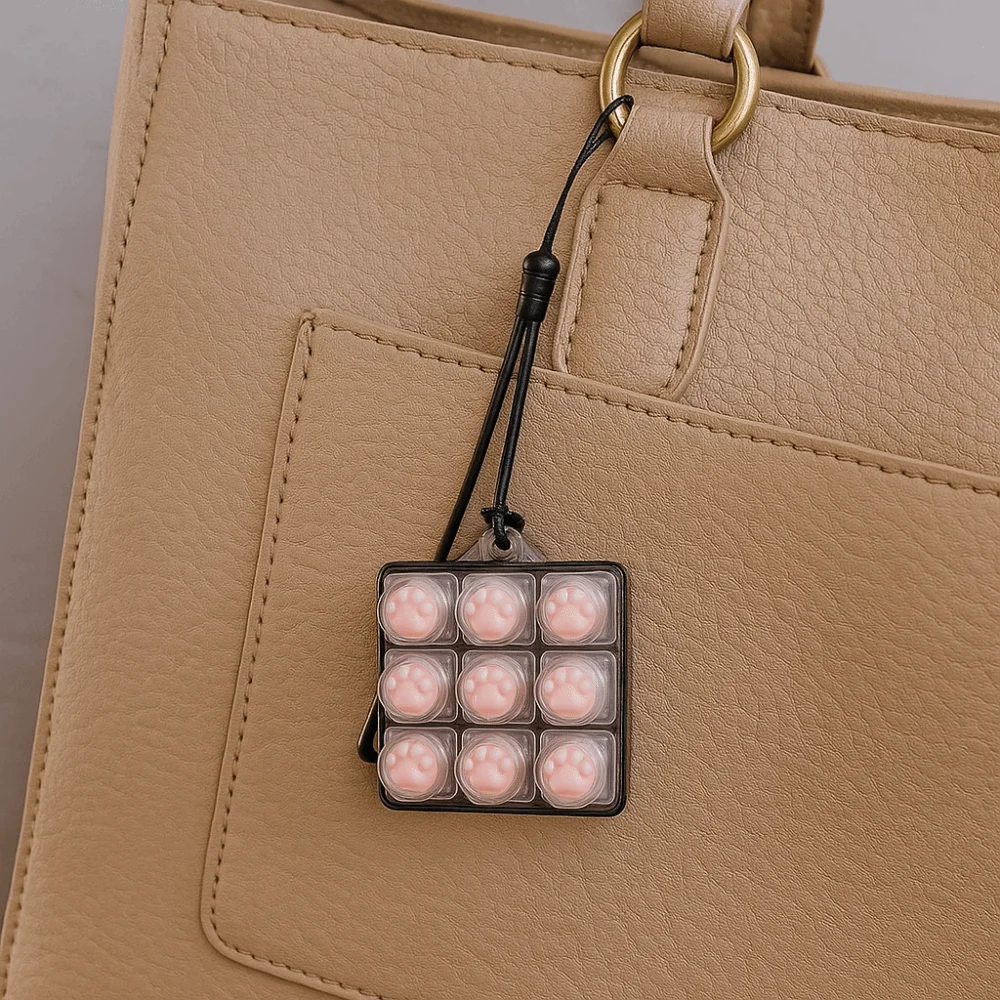 

Расслабляющий 9-клавишный брелок для ключей «сделай сам», колпачок для клавиатуры, колпачок для клавиатуры, кошачья лапа, кнопка, игрушка-кликер, пропуск времени