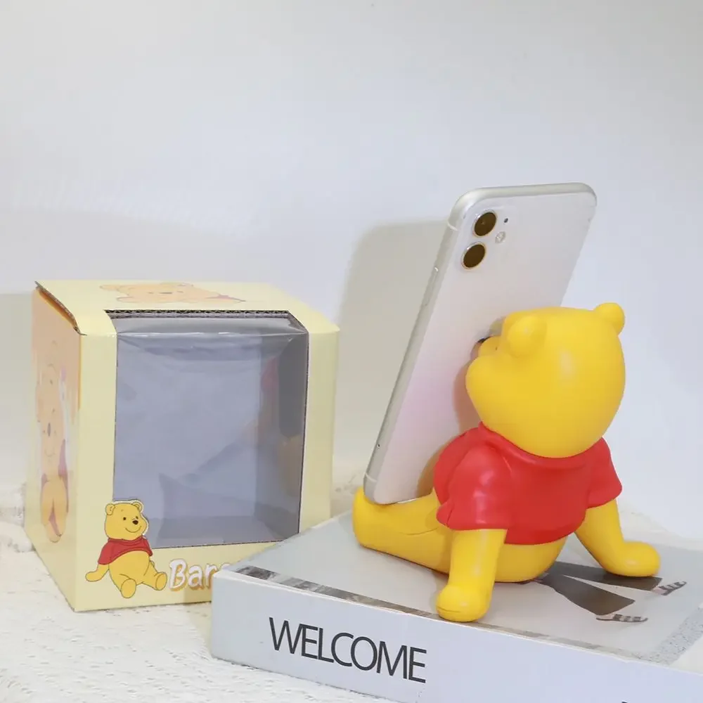 Funny Winnie The Pooh Phone Stand Holder for Desk Cute Bear Shape Universal Tablet Stand Dorm Room Decor Study Binge Watching - view 5