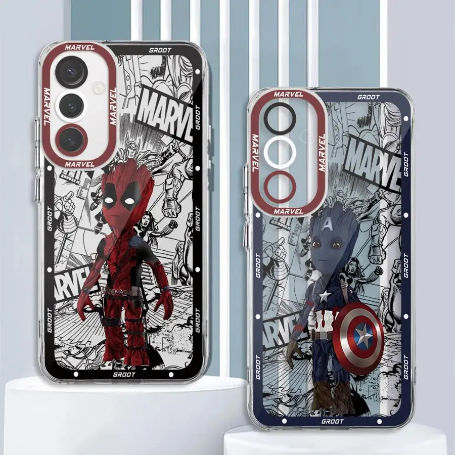 Marvel Groot phone Case for Samsung A13 A14 A15 A23 4G 5G A24 4G A25 A33 A34 A53 A54 A73 A35 A55 5G bag