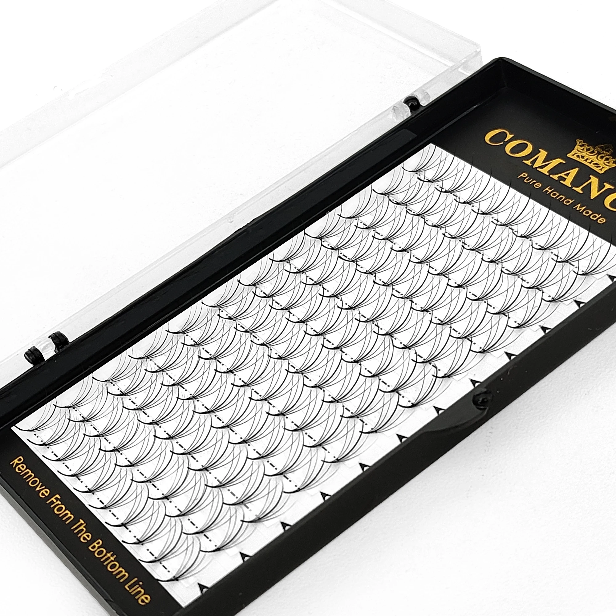 12rows tray premade spike fans russian volume eyelashes extension 5/7/9D pointy base hybrid natural individual lashes wholesale