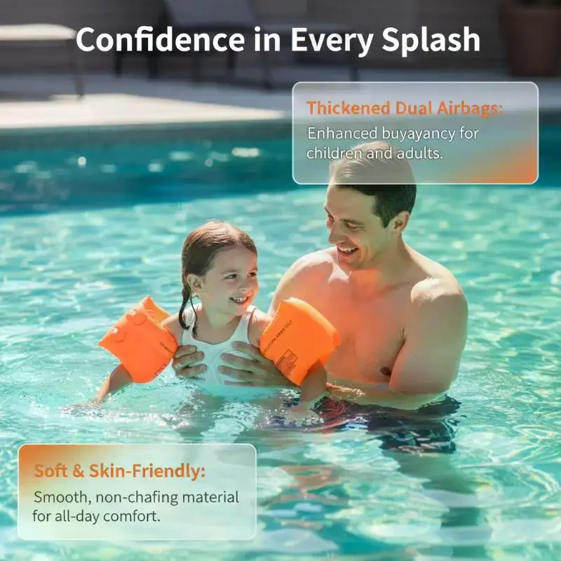 Safety Inflatable Swimming Arm Bands 2PCS Leakproof Float Armbands for Kids Adult Pool Training Activities