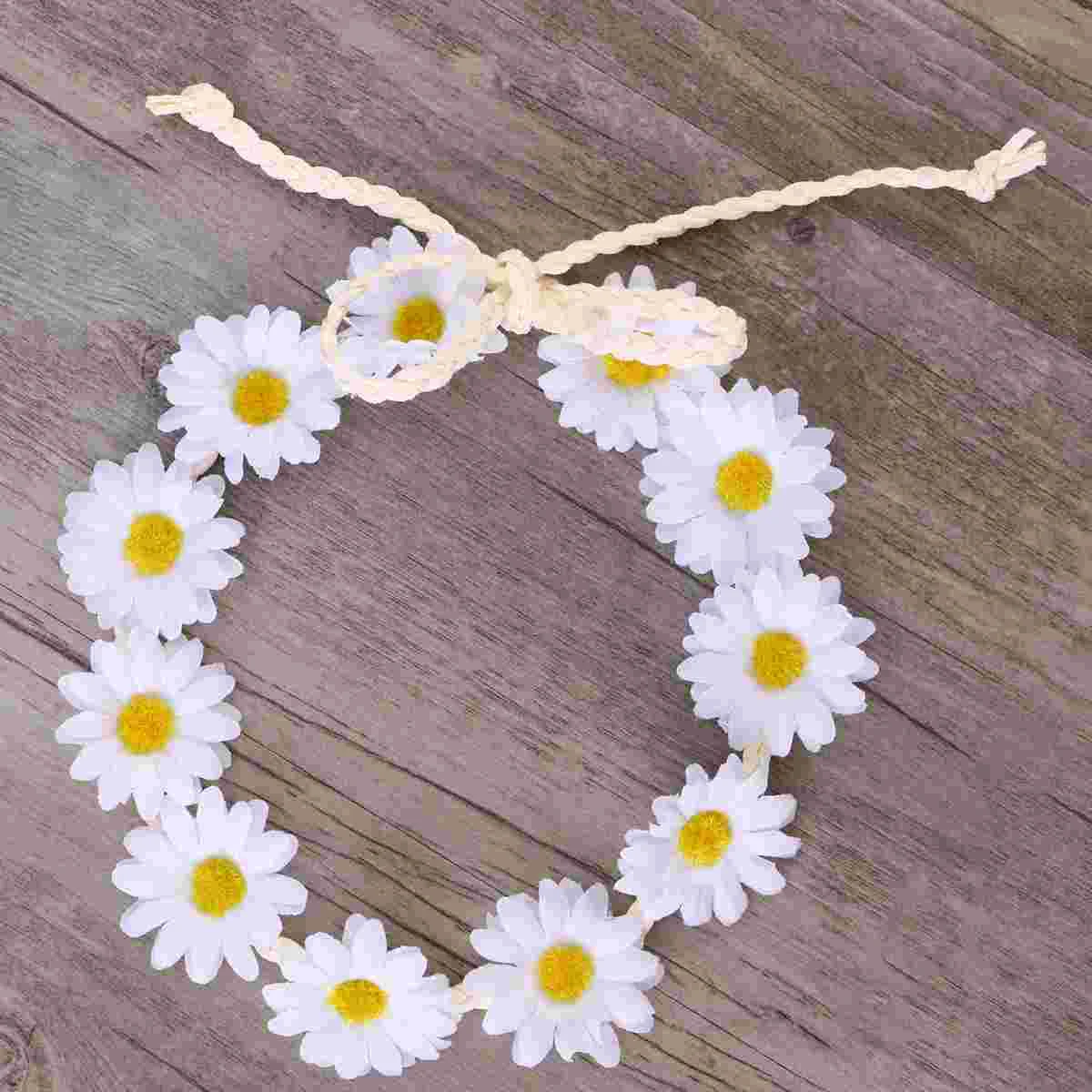 3 Pcs Hair Ties for Women's Headband Daisy Flower Headdress Hairband Hoop Headwear Bride