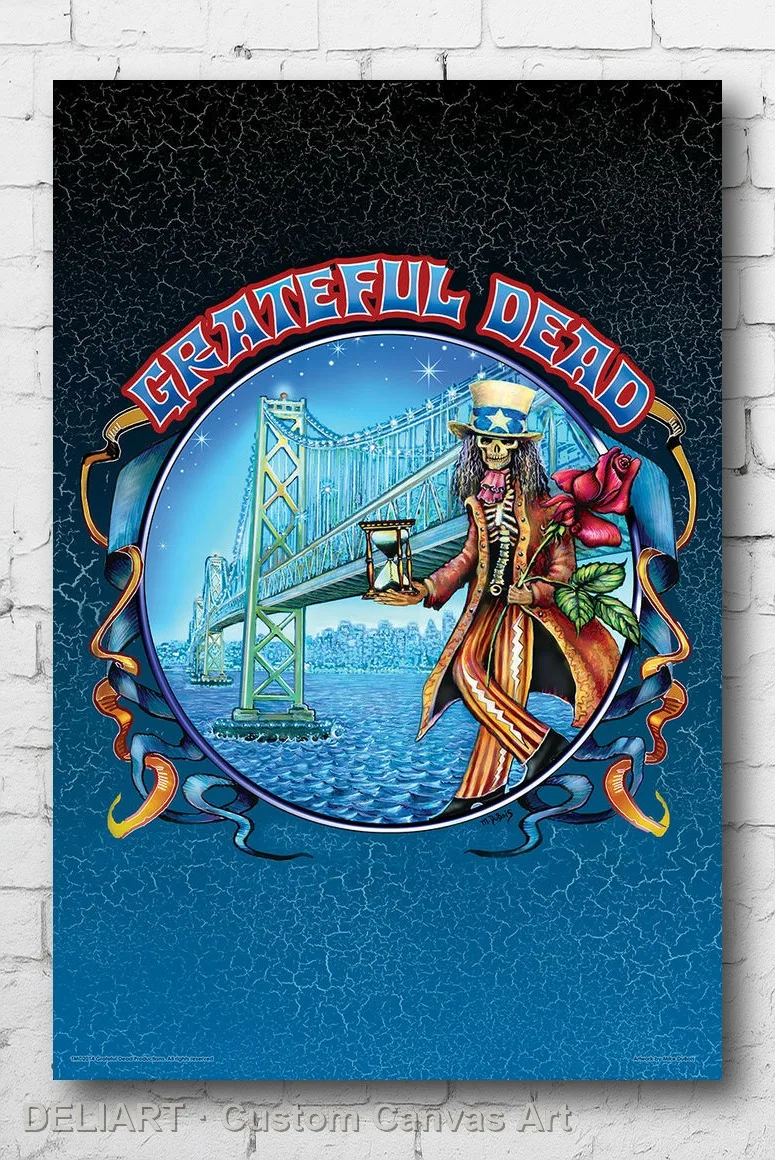 

GRATEFUL DEAD - BAY BRIDGE MIKE DUBOIS ART Canvas Poster MUSIC Custom Size Available Room Decor Home Wall
