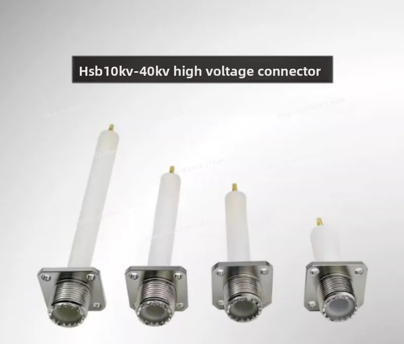 HSB Series RF Coaxial High Voltage Connector 10KV 20KV 30KV 40KV Male Female Set 1 Pin 30A with Ceramic Insulator