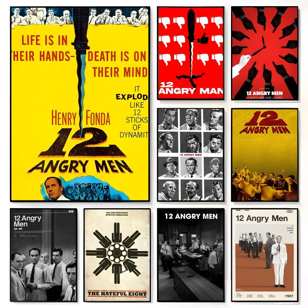 Intensiver dramatischer Gerichtssaal-Film 12 A-Angry Men Poster Amerikanischer Film Wandbild Heim Kinderzimmer Wanddekoration Druck