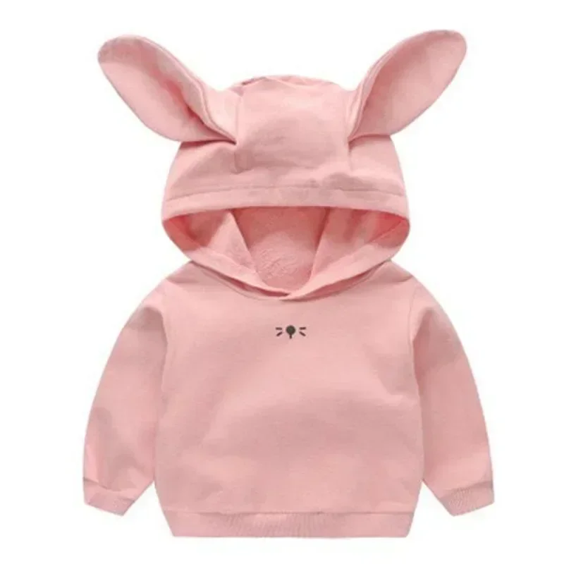 Baby Girls Boys Hoodies Infant Sweatshirts Kids Coat Hooded Pollover Outerwear Rabbit Ears Clothes Spring Autumn Children\'s Tops