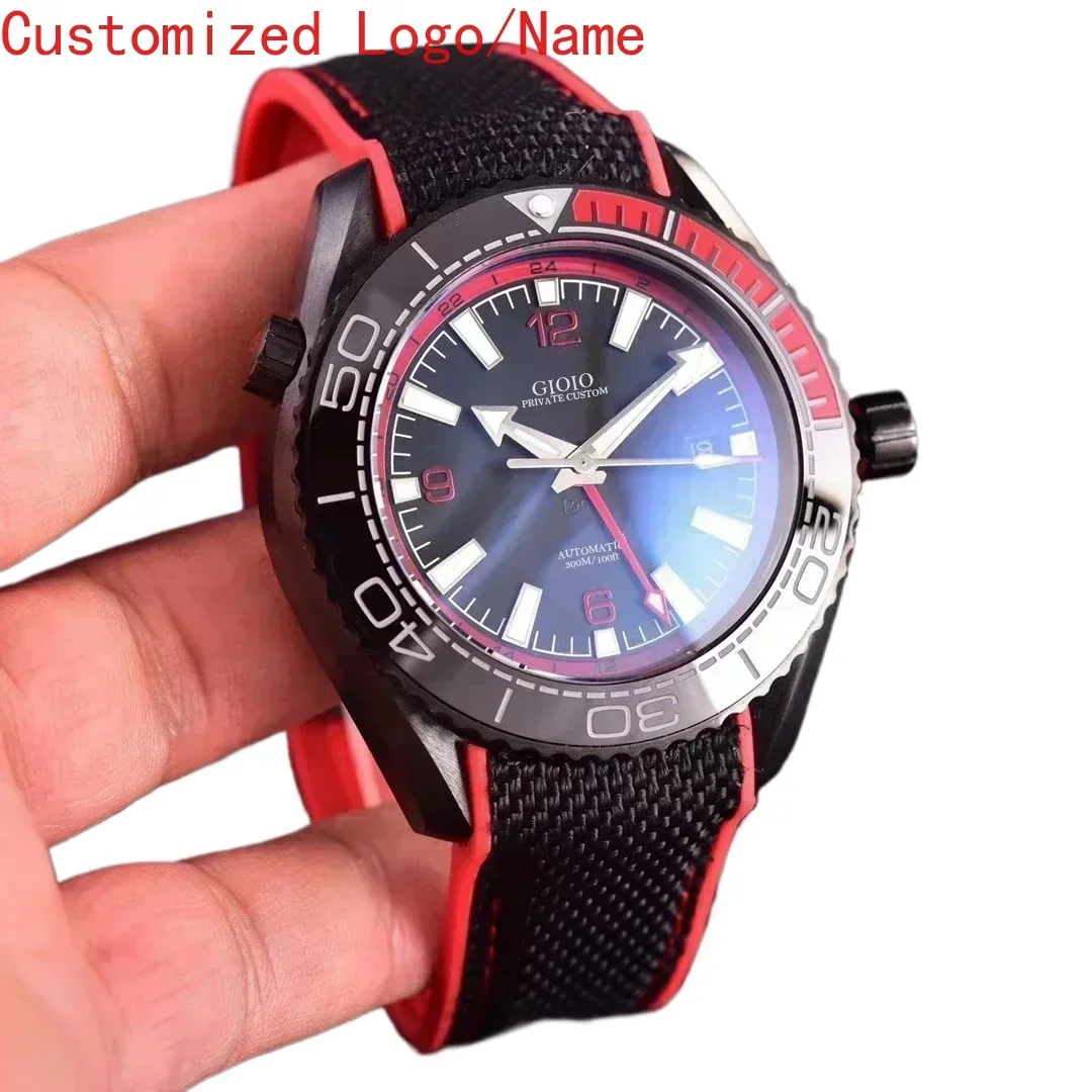

Sport Mens Automatic Mechanical Watch GMT Red Blue Black Ceramic Stainless Steel Sapphire Canvas Rubber Customized