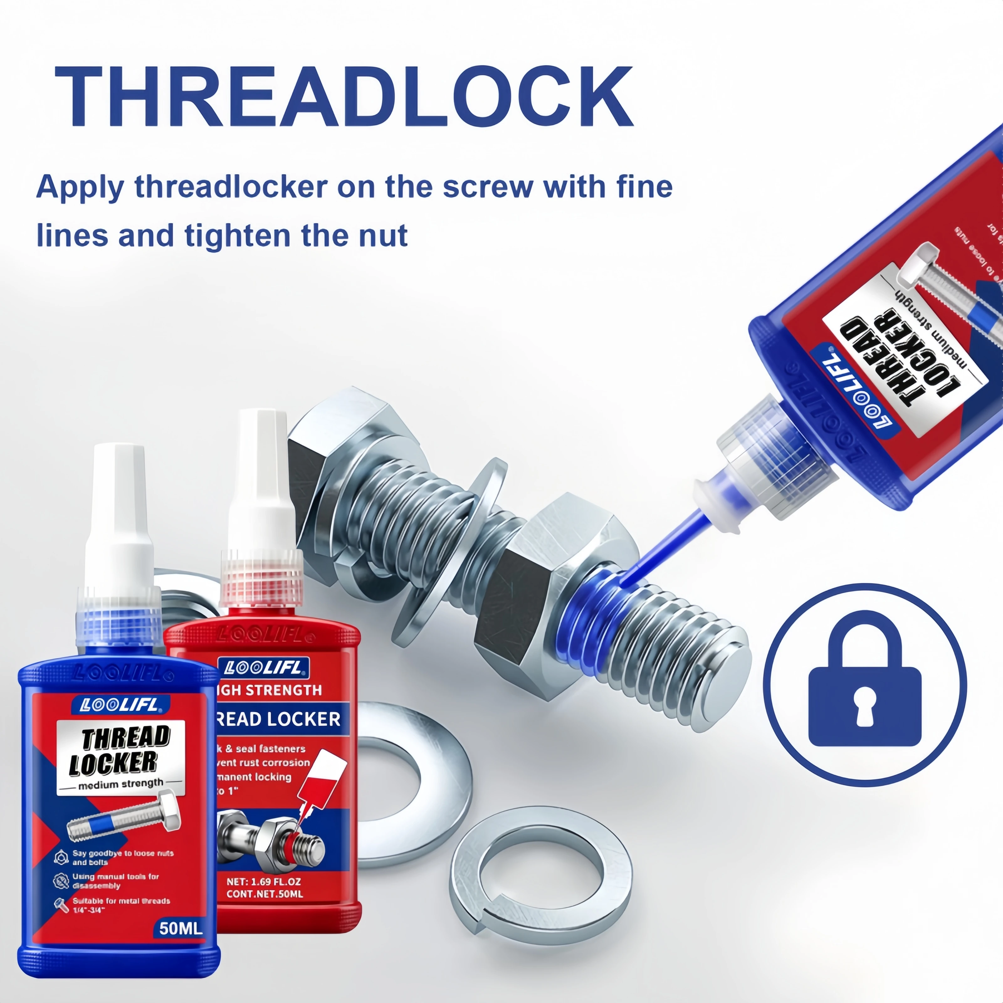 243 271 Thread Locking Agent, Anaerobic Sealant, Anti-Loosening Sealant, Suitable for Pipes, High-Pressure Fuel Systems, and Metal Thread Fastening
