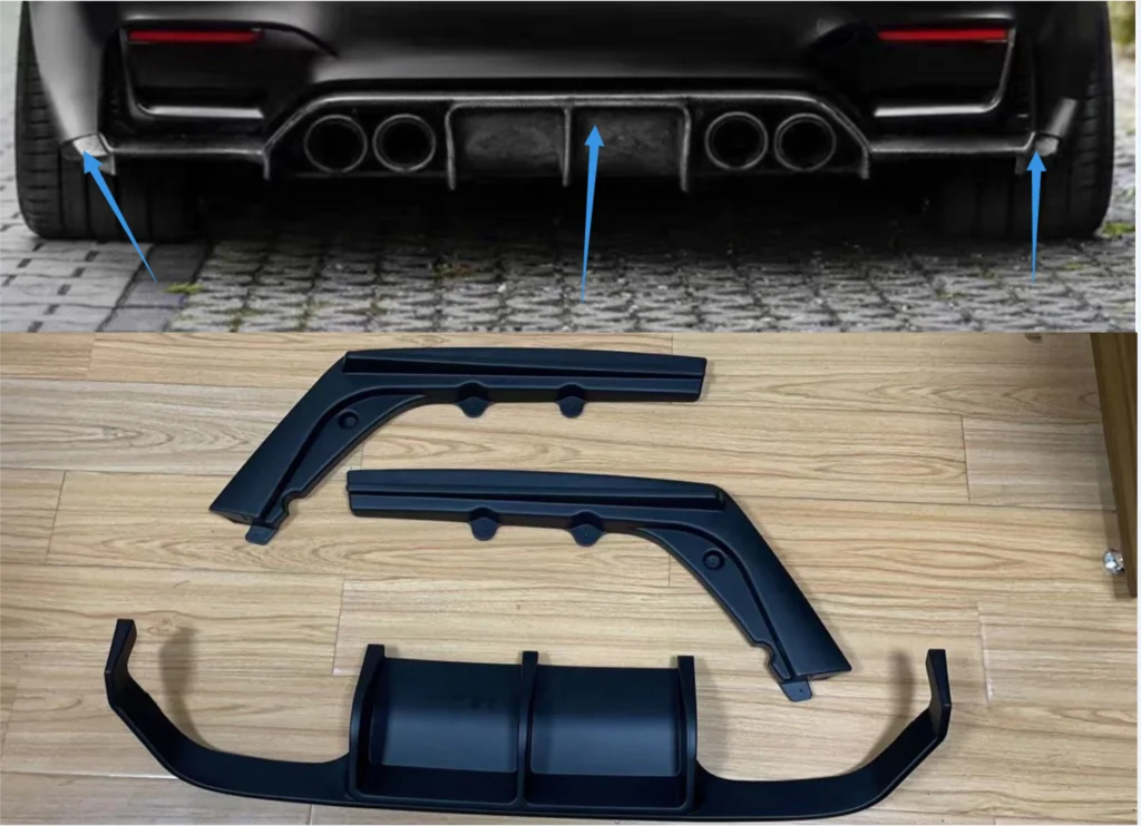 Car Rear Bumper Lip Splitter Diffuser Car Rear Bumper Diffuser Spoiler Lip Protector Cover For BMW M3 M4 F80 F82 2015 - 2019