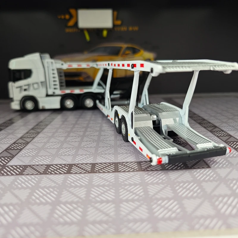 

1:50 Simulation full alloy sliding Scania double decker transport vehicle engineering model doors can be opened