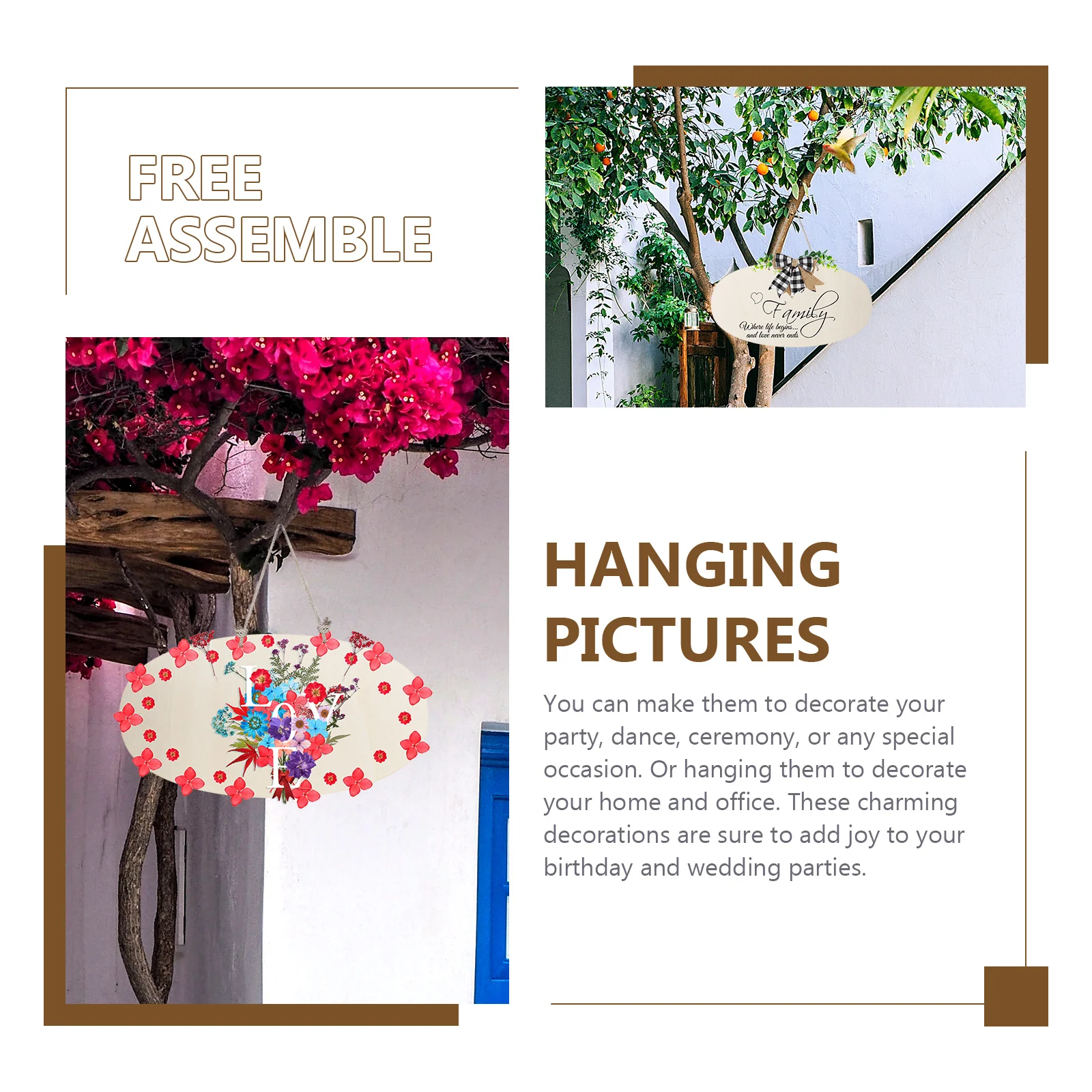 

10 Pcs Wooden Pendant Unfinished Wood Chips DIY Crafts Hanging Wall Shapes Paintable Ornaments Sewing Accessories